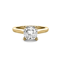 Modern Cushion Solitaire Diamond Ring