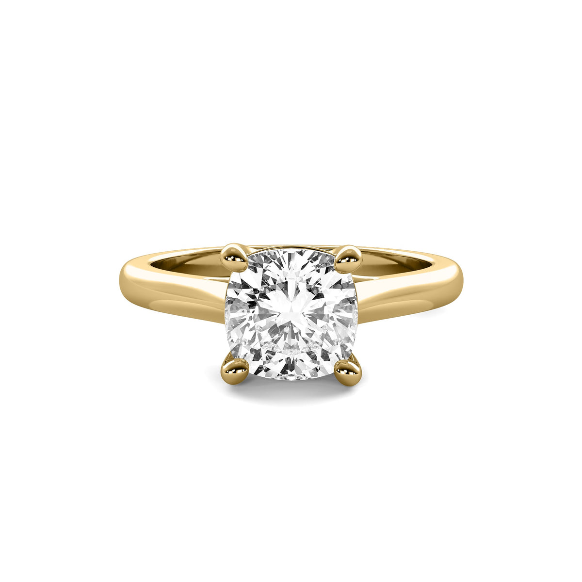 Modern Cushion Solitaire Diamond Ring