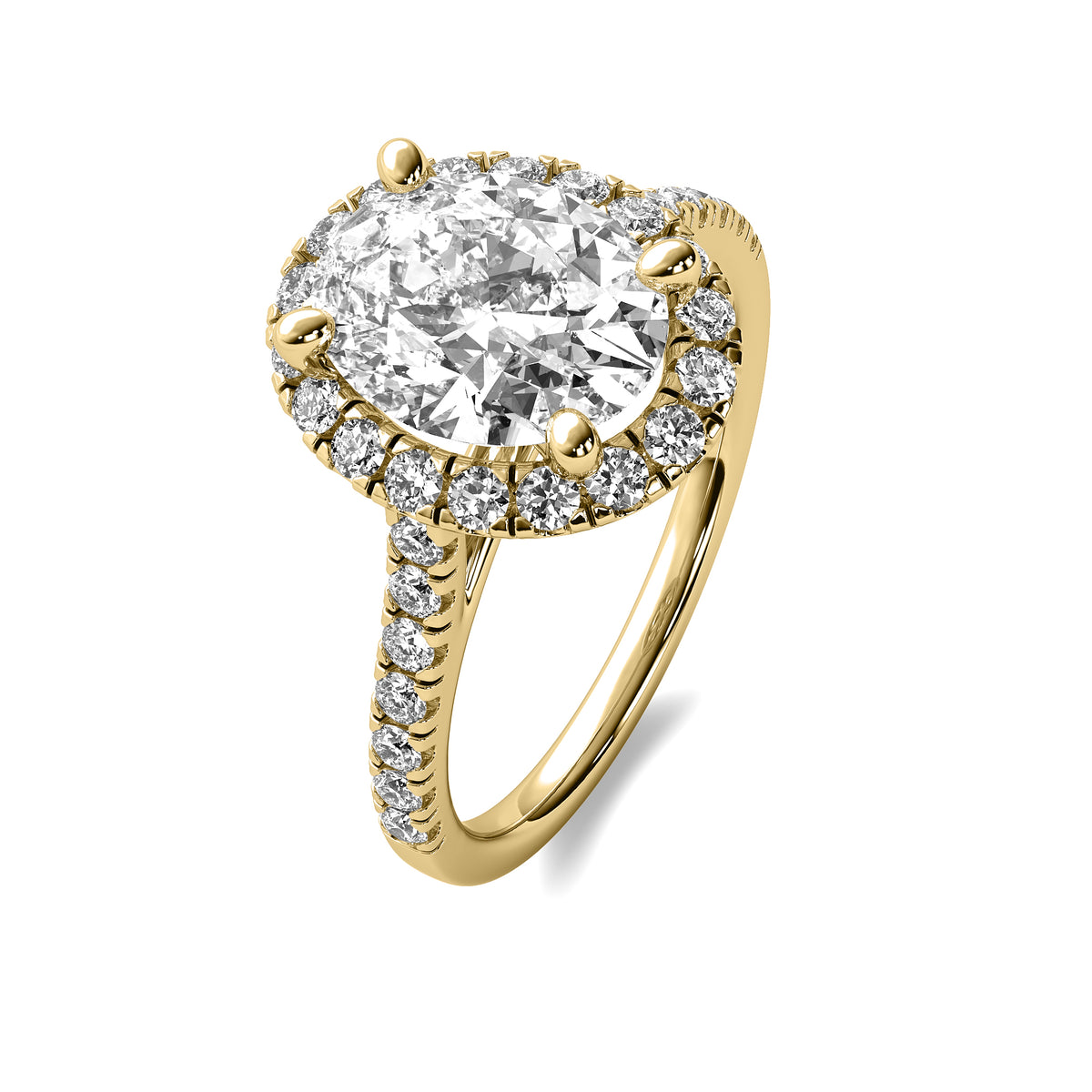 Ava Halo Accent Oval Diamond Ring