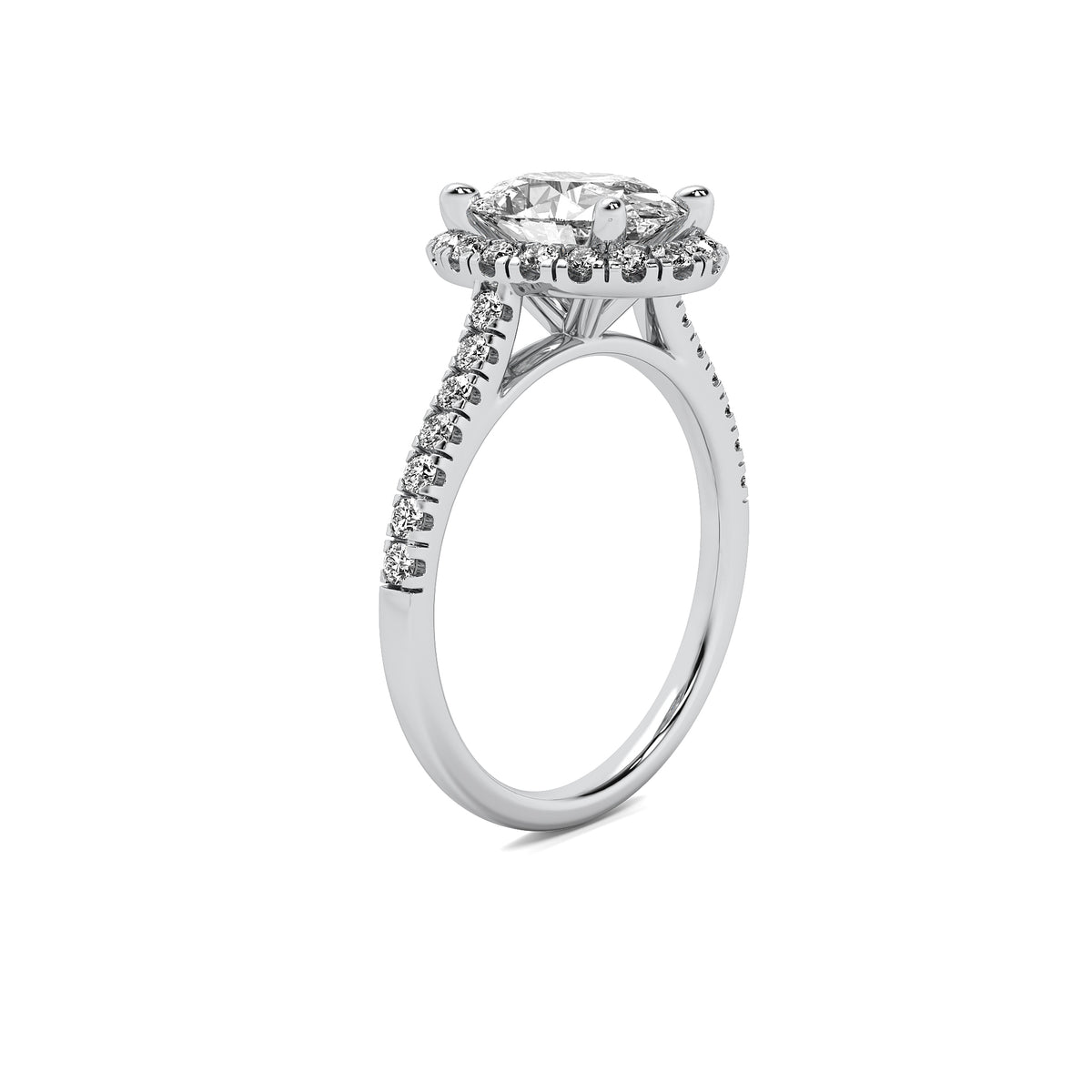 Ava Halo Accent Oval Diamond Ring