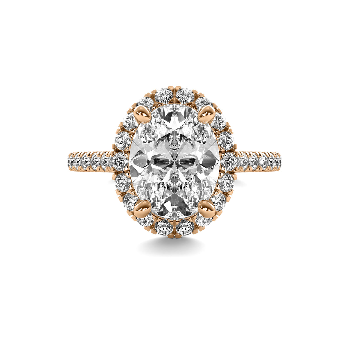 Ava Halo Accent Oval Diamond Ring