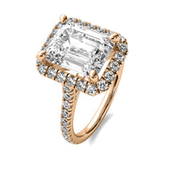 Ava Halo Accent Emerald Diamond Ring