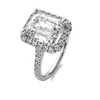 Ava Halo Accent Emerald Diamond Ring