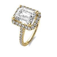 Ava Halo Accent Emerald Diamond Ring
