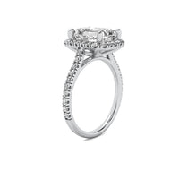 Ava Halo Accent Emerald Diamond Ring
