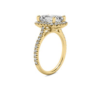 Ava Halo Accent Emerald Diamond Ring