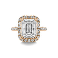 Ava Halo Accent Emerald Diamond Ring