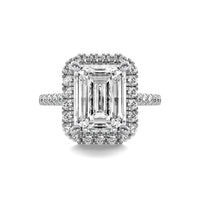 Ava Halo Accent Emerald Diamond Ring