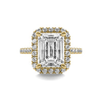 Ava Halo Accent Emerald Diamond Ring