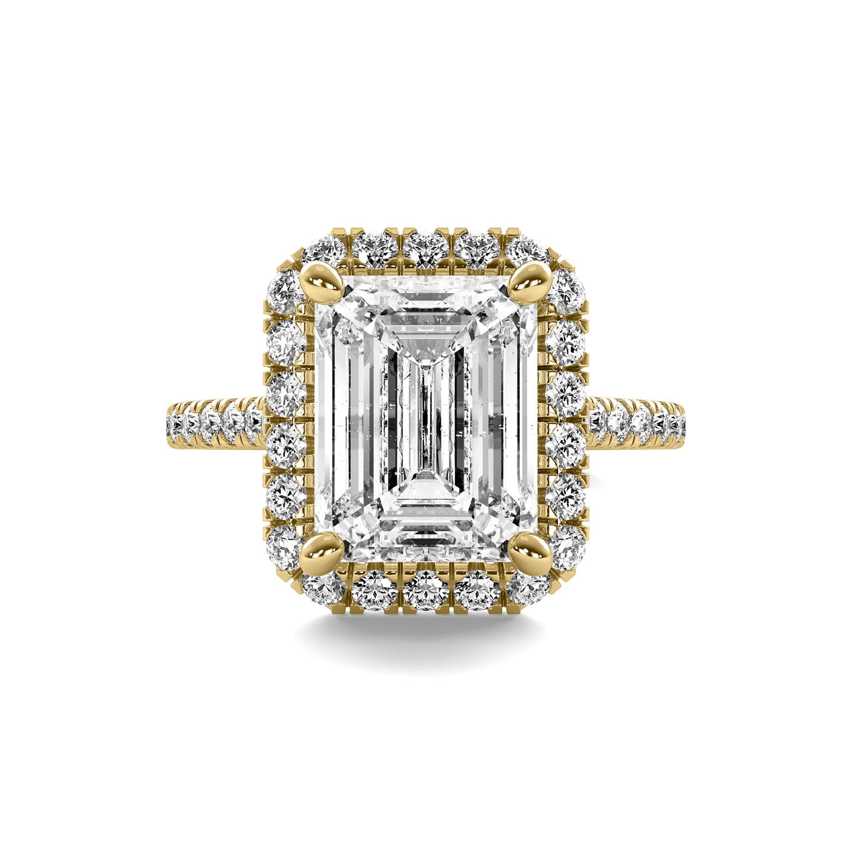 Ava Halo Accent Emerald Diamond Ring