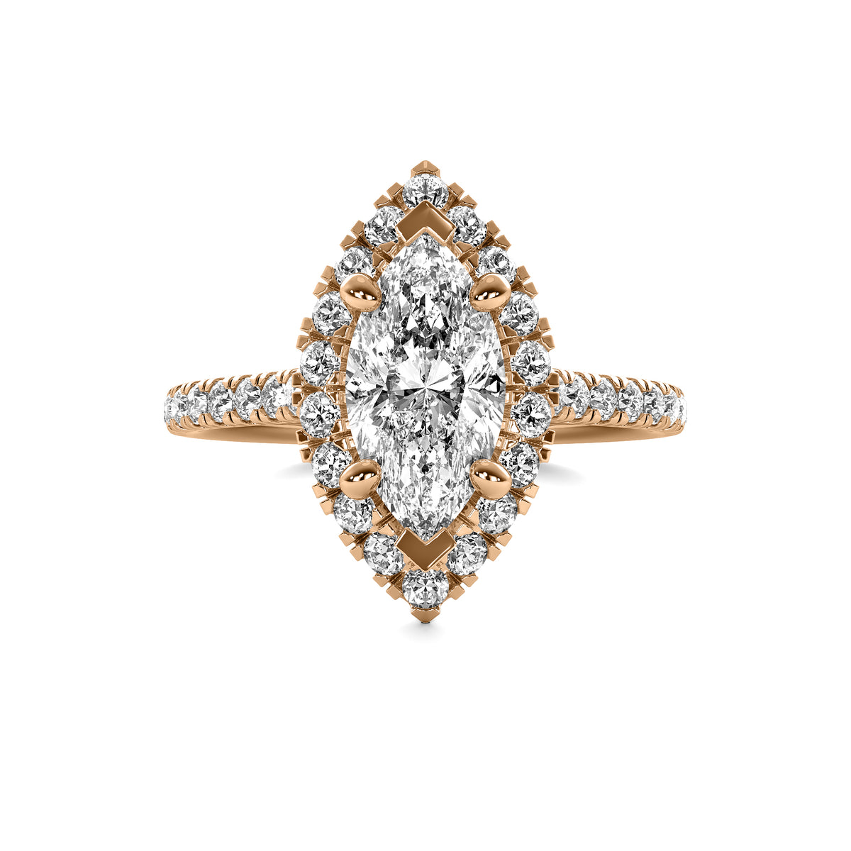 Ava Halo Accent Marquise Diamond Ring