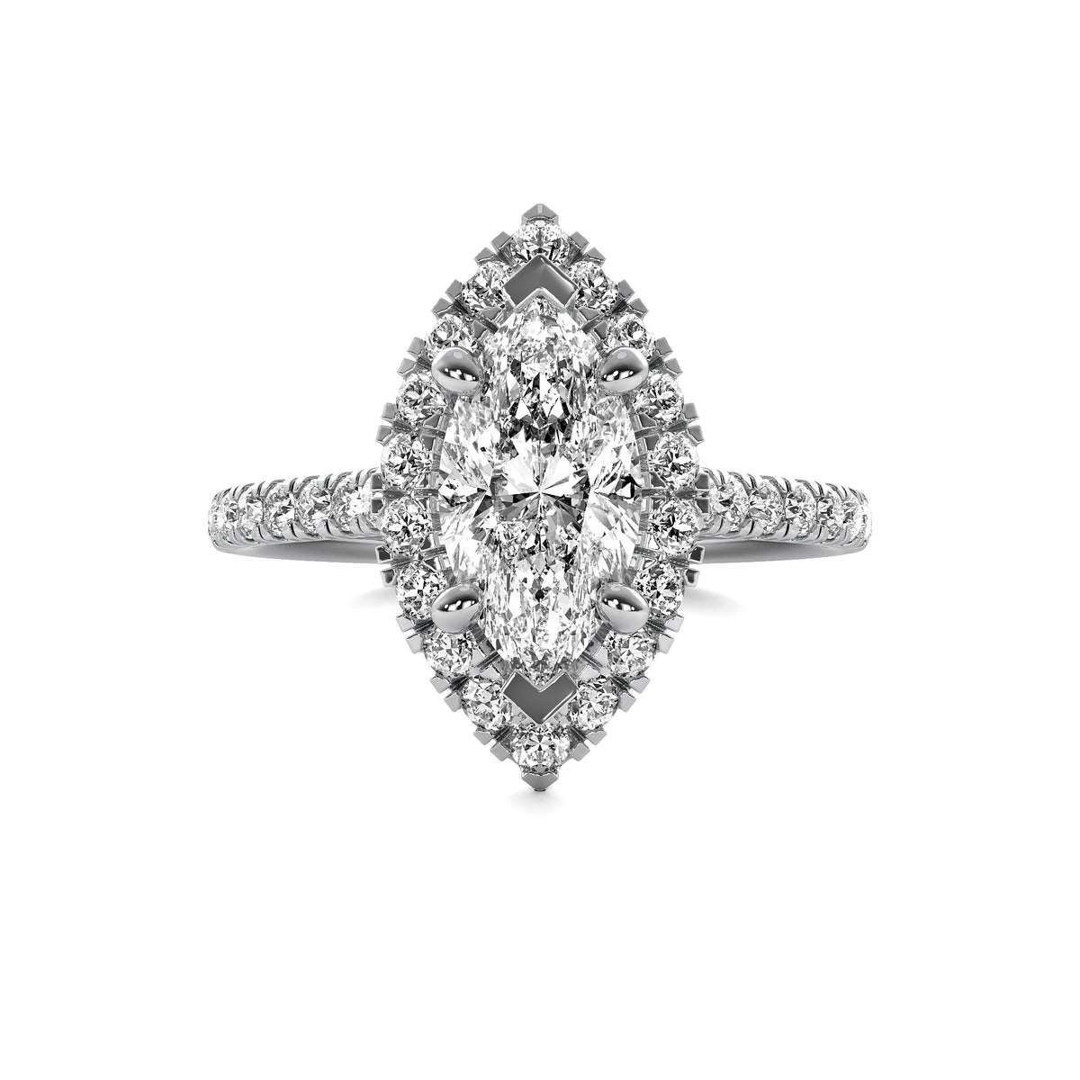 Ava Halo Accent Marquise Diamond Ring