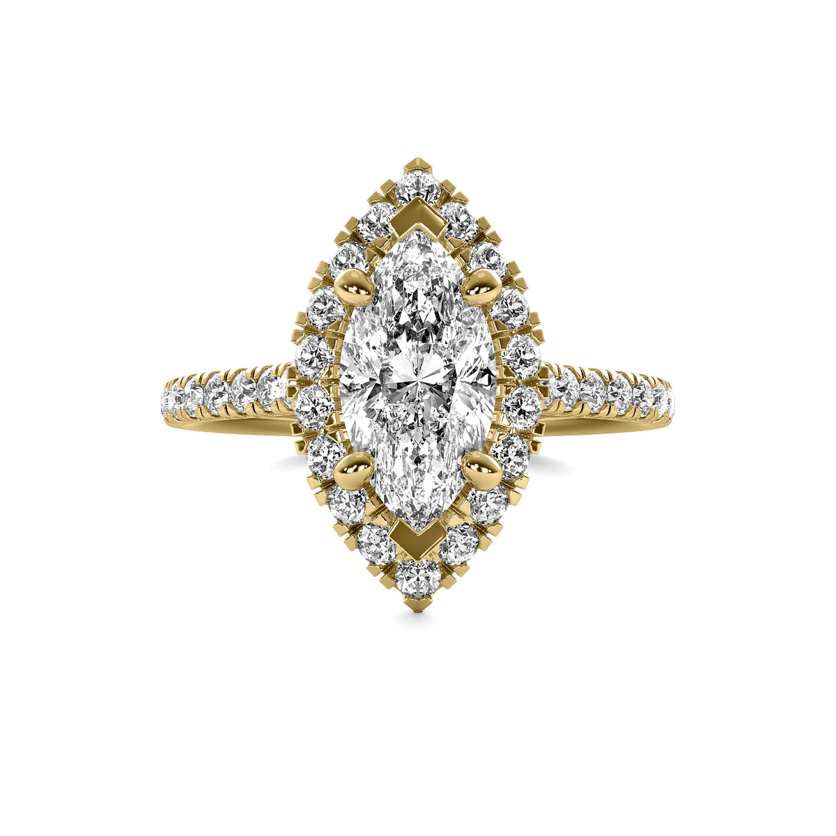 Ava Halo Accent Marquise Diamond Ring