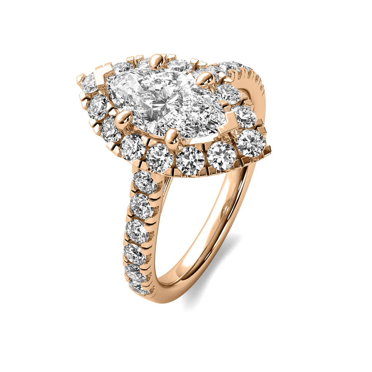 Noelle Halo Accent Marquise Diamond Ring