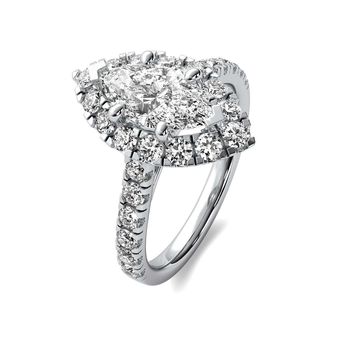Noelle Halo Accent Marquise Diamond Ring