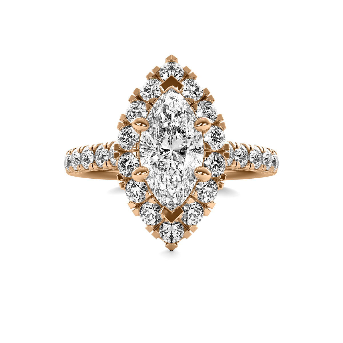 Noelle Halo Accent Marquise Diamond Ring
