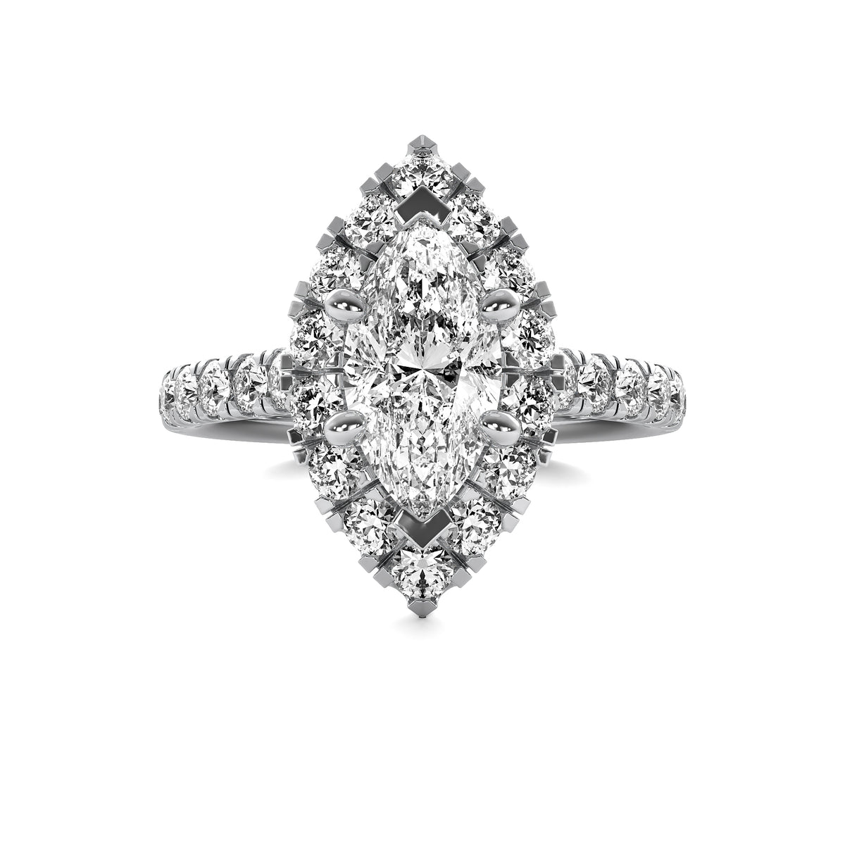 Noelle Halo Accent Marquise Diamond Ring
