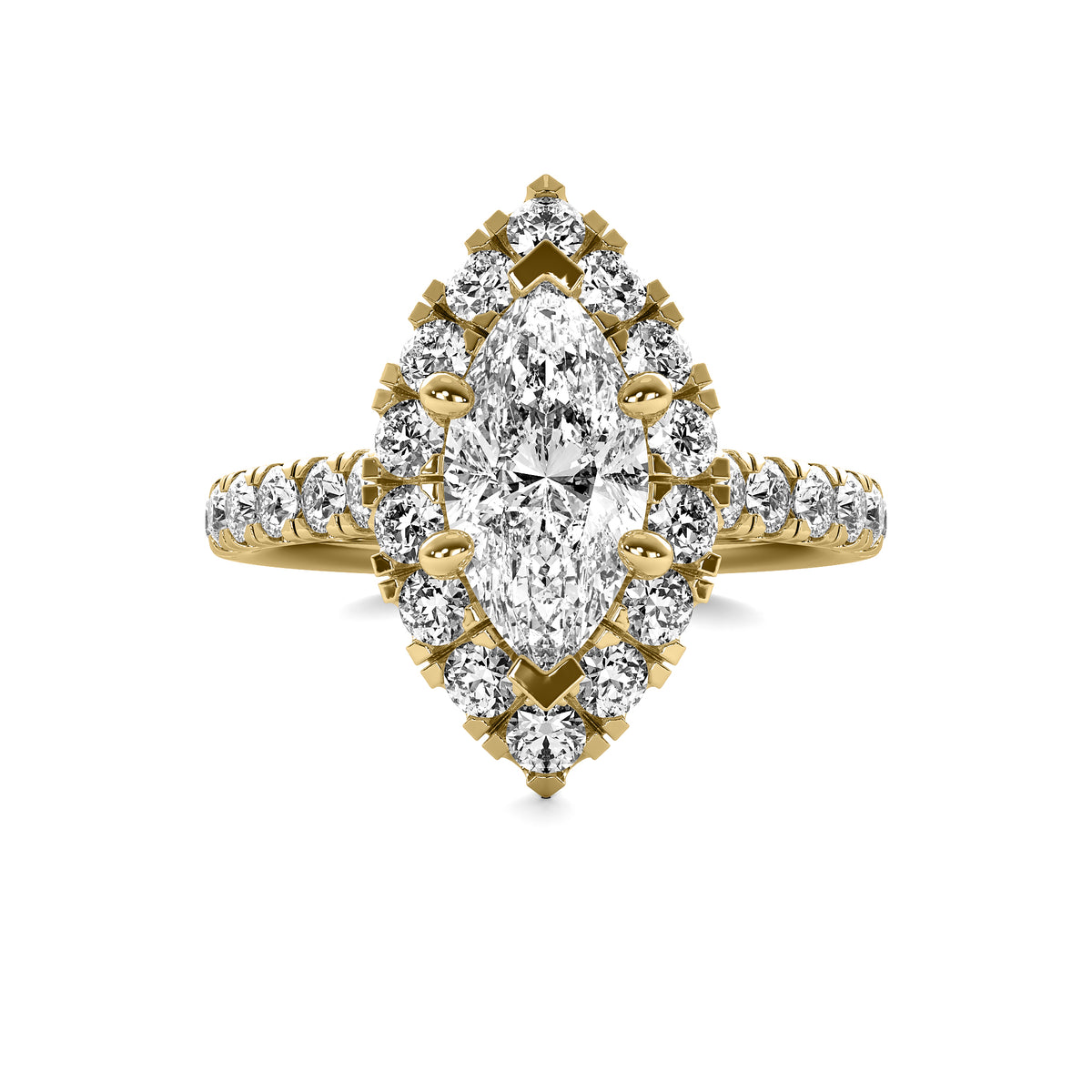 Noelle Halo Accent Marquise Diamond Ring