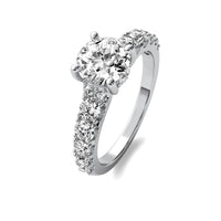 Helena Round Solitaire with Hidden Halo and Accent Diamonds