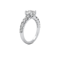 Helena Round Solitaire with Hidden Halo and Accent Diamonds