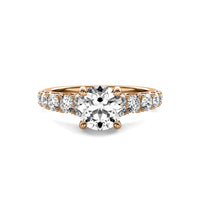 Helena Round Solitaire with Hidden Halo and Accent Diamonds