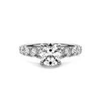 Helena Round Solitaire with Hidden Halo and Accent Diamonds