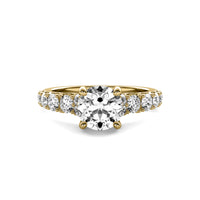 Helena Round Solitaire with Hidden Halo and Accent Diamonds