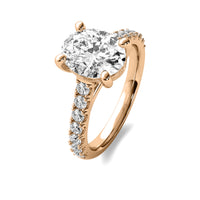 Half Accent Oval Diamond Ring