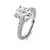 Half Accent Oval Diamond Ring