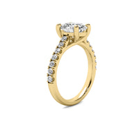 Half Accent Oval Diamond Ring