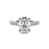 Half Accent Oval Diamond Ring
