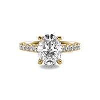 Half Accent Oval Diamond Ring