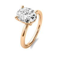 High Set Oval Solitaire Diamond Ring
