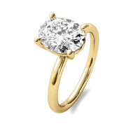 High Set Oval Solitaire Diamond Ring