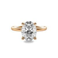 High Set Oval Solitaire Diamond Ring