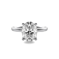 High Set Oval Solitaire Diamond Ring