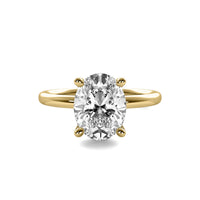 High Set Oval Solitaire Diamond Ring