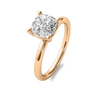 High Set Cushion Solitaire Diamond Ring