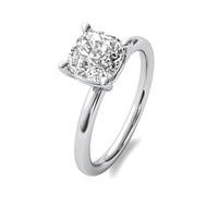 High Set Cushion Solitaire Diamond Ring