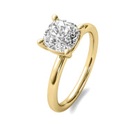 High Set Cushion Solitaire Diamond Ring