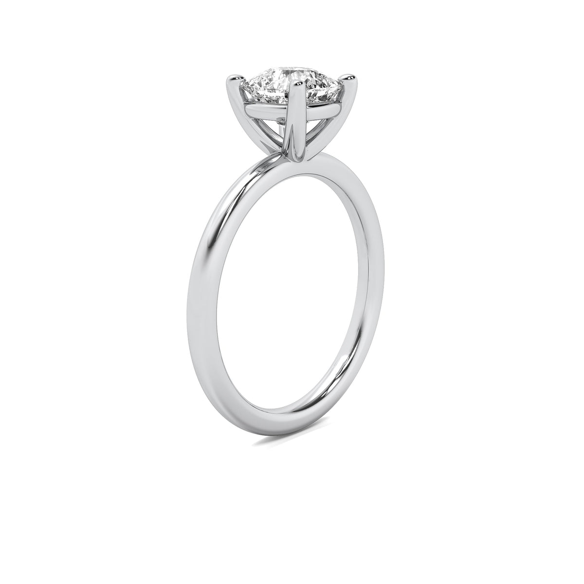 High Set Cushion Solitaire Diamond Ring