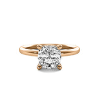 High Set Cushion Solitaire Diamond Ring