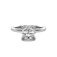 High Set Cushion Solitaire Diamond Ring