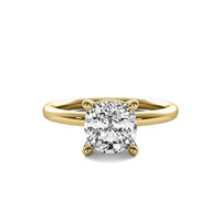 High Set Cushion Solitaire Diamond Ring