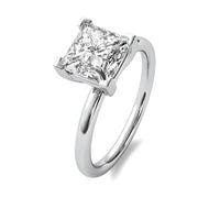 High Set Princess Solitaire Diamond Ring