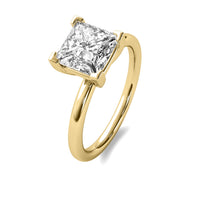 High Set Princess Solitaire Diamond Ring