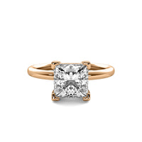 High Set Princess Solitaire Diamond Ring