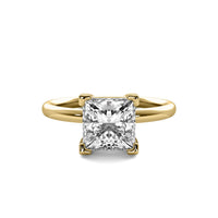 High Set Princess Solitaire Diamond Ring