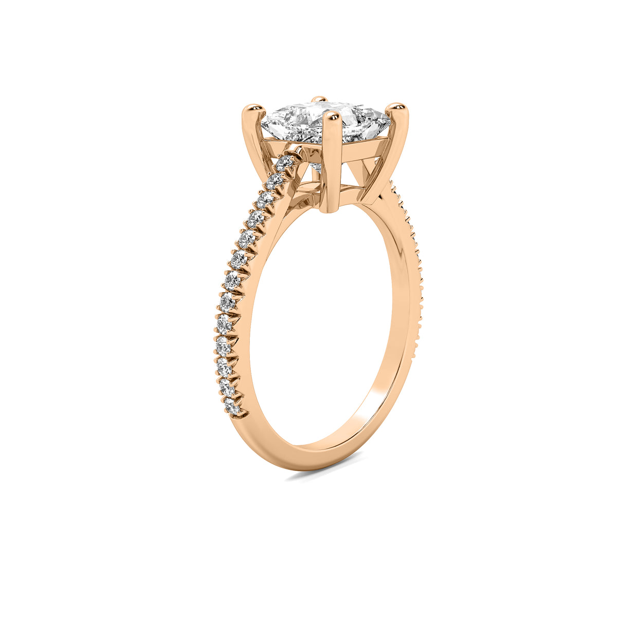 High Set Accent Princess Diamond Ring