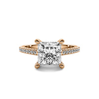 High Set Accent Princess Diamond Ring